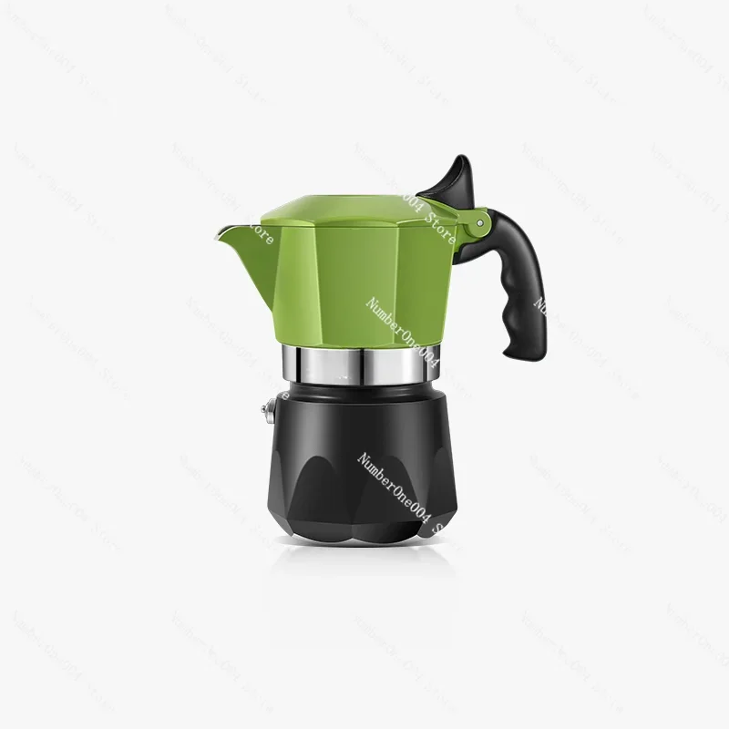 

Green Double Valve Mocha Pot Italian Coffee Pot Brewing Outdoor Hand Coffee Maker