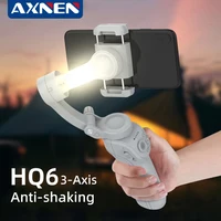 Estabilizador de cardán portátil de 3 ejes para teléfono inteligente con luz de relleno para iPhone Android seguimiento facial Tiktok Vlog Gimbals inteligentes HQ6