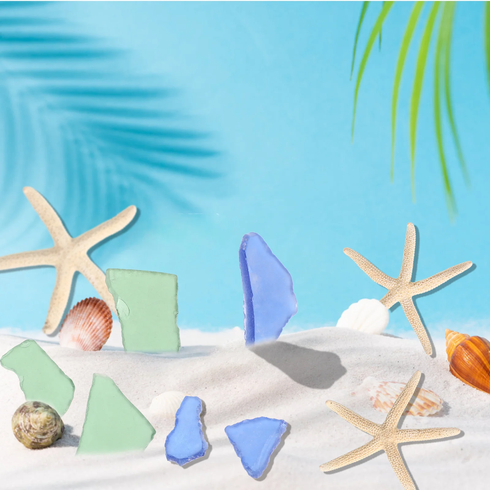 

1Set Sea Glass Pieces Beach Glass Coastal Decors Vase Filler Aquarium Landscaping Ornaments Ocean Themed Decor