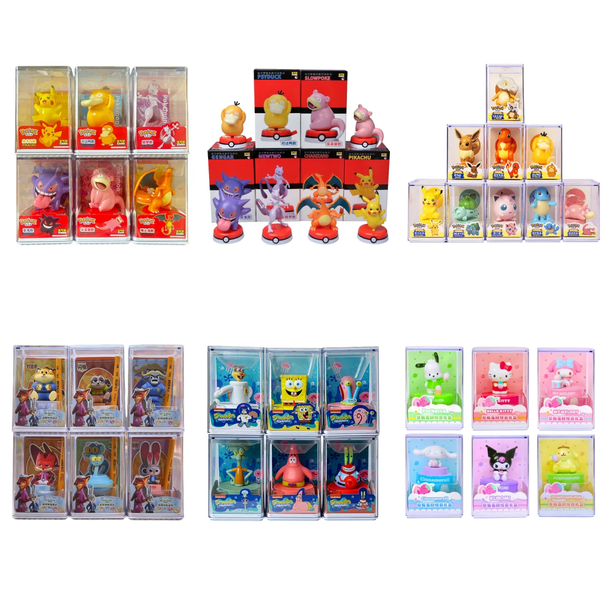 正規品ポケモンアニメアクションフィギュアシールシリーズデスクトップモデル装飾品イーブイフシギダネピカチュウ消しゴムキャップおもちゃギフト