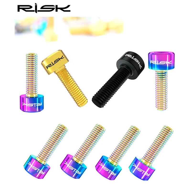 AliExpress NONE RISK Bicycle Stem Bolts 6PC M5 Bicycle Handlebar Screws Titanium Bike Stem Bolts Colorful Bike Handlebar Stem Screws for Cycling