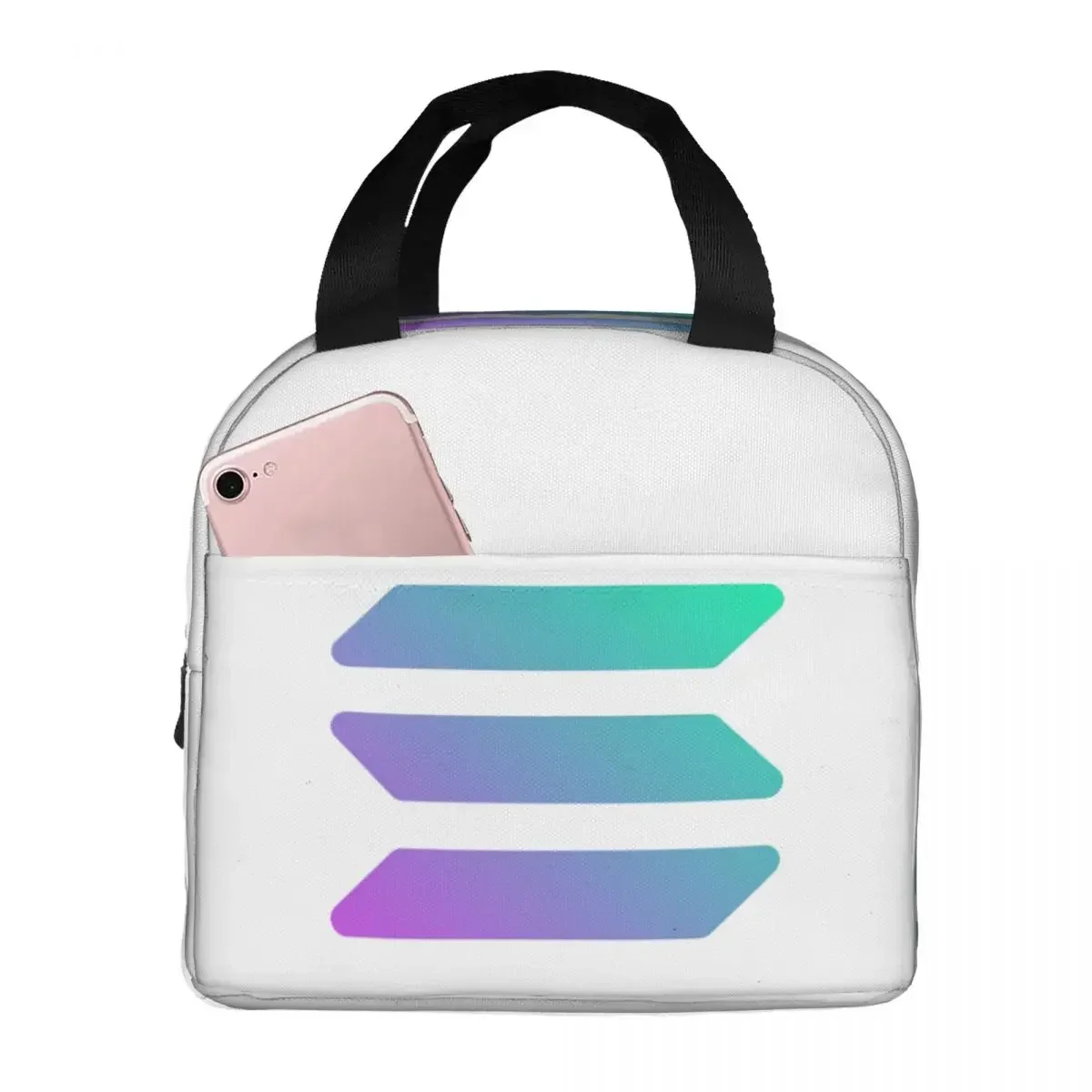 

Криптовалюта Solana - изолированные сумки для обеда Solana SOL, многоразовые сумки для пикника, термосумка для обеда для женщин, работы, детей, школы