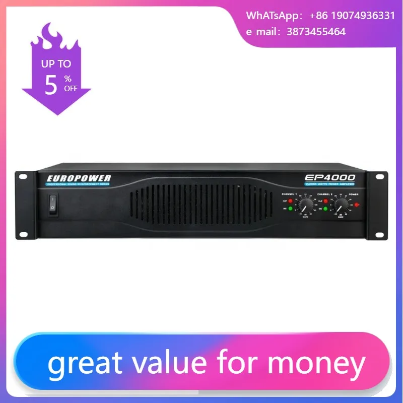 

EP4000 HIigh Quality Long Duration Dual-channel 2U 2CH*500W/600W Sound Power Amplifier For Wedding/Ballroom