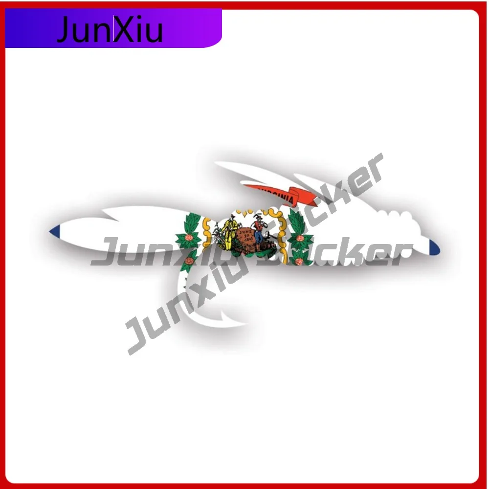

West Virginia Fly Weather Resistant Scratch Resistant Anime Style For Helmet Truck Bumper No Residue Easy To Remove Decor