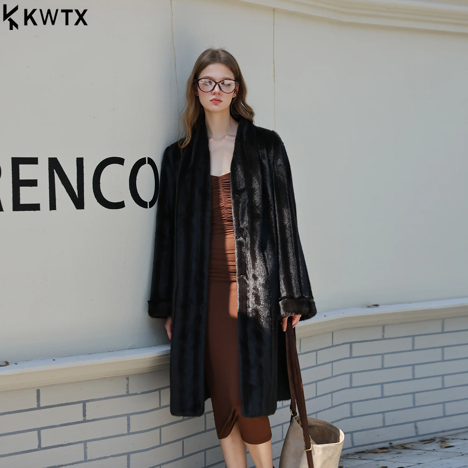 

KWTX Christmas Women’s Faux Fur Coat Vintage Mid-Length 2025 Winter Eco Office Elegant Three Buttons Street Designer Chic