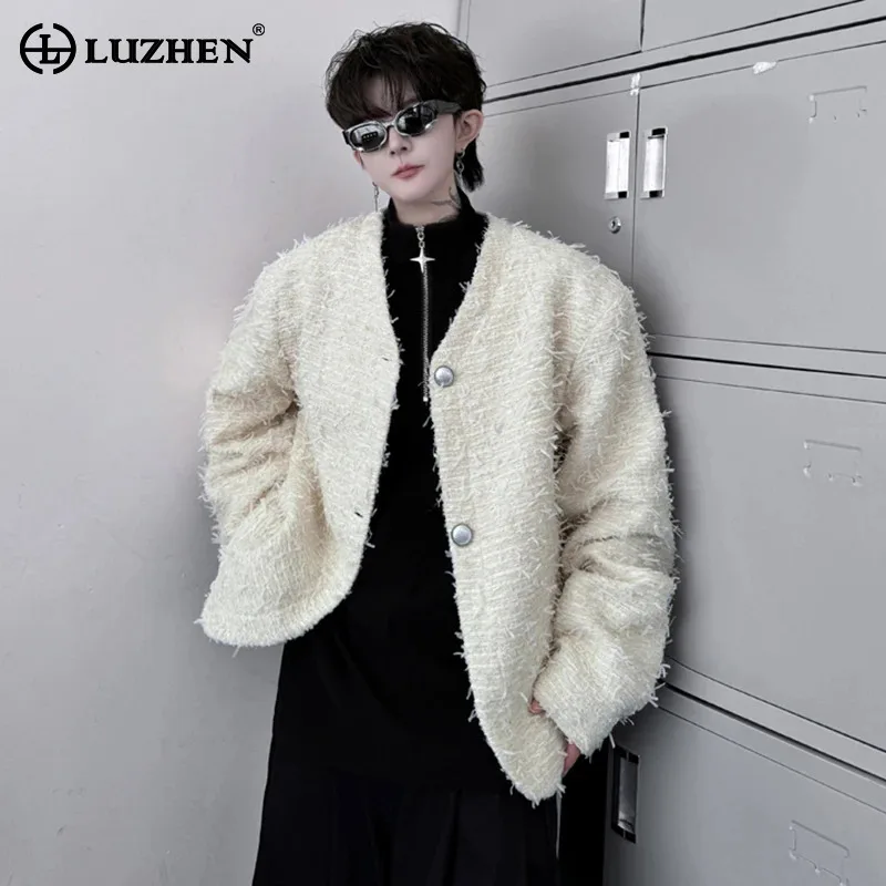 LUZHEN Small Fragrant Style Jackets Coat Elegant Men's Clothing Retro 2024 Autumn Korean Niche Design Original Tops Male LZ6507