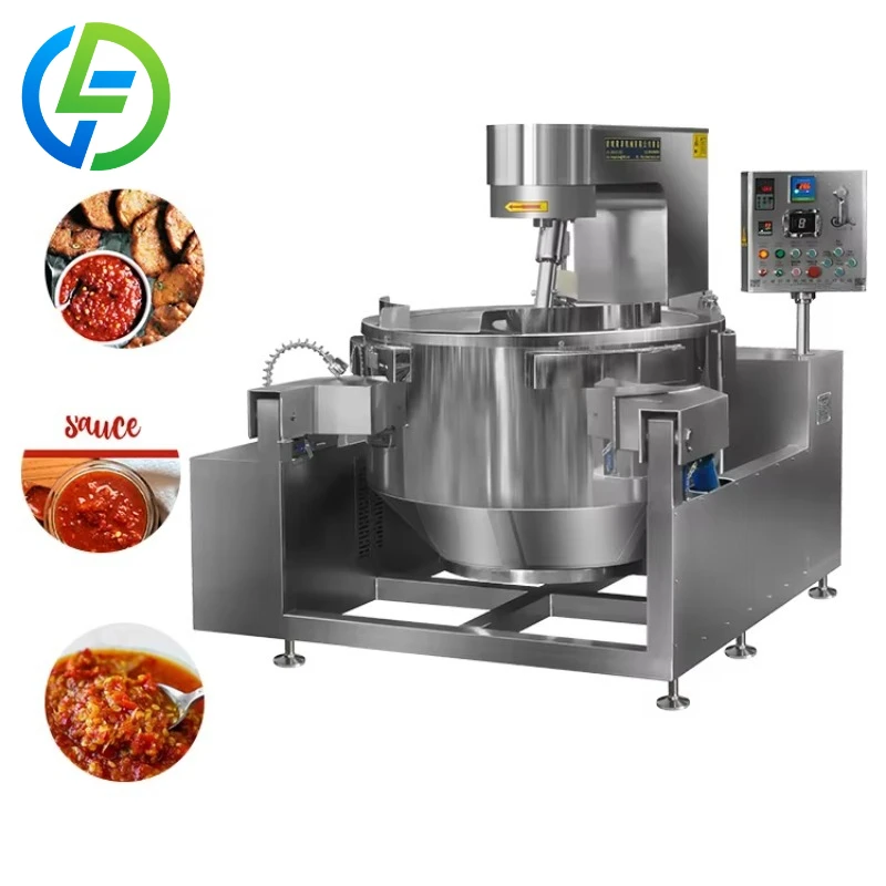 Customize Commercial Electric Induction Industrial Cooking Pot With Mixer Ketchup Chili Sauce Sambal Paste Cooking Mixer Machine