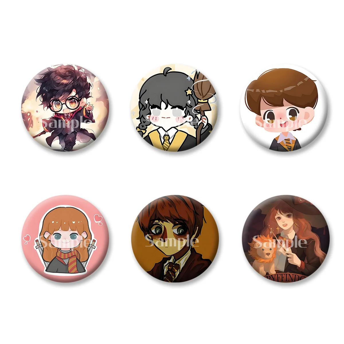 

Flash Badge Cards Harry Potter Anime Cartoon Souvenir Girl Keychains Convenient Makeup Mirror Fridge Magnet ACG Accessories