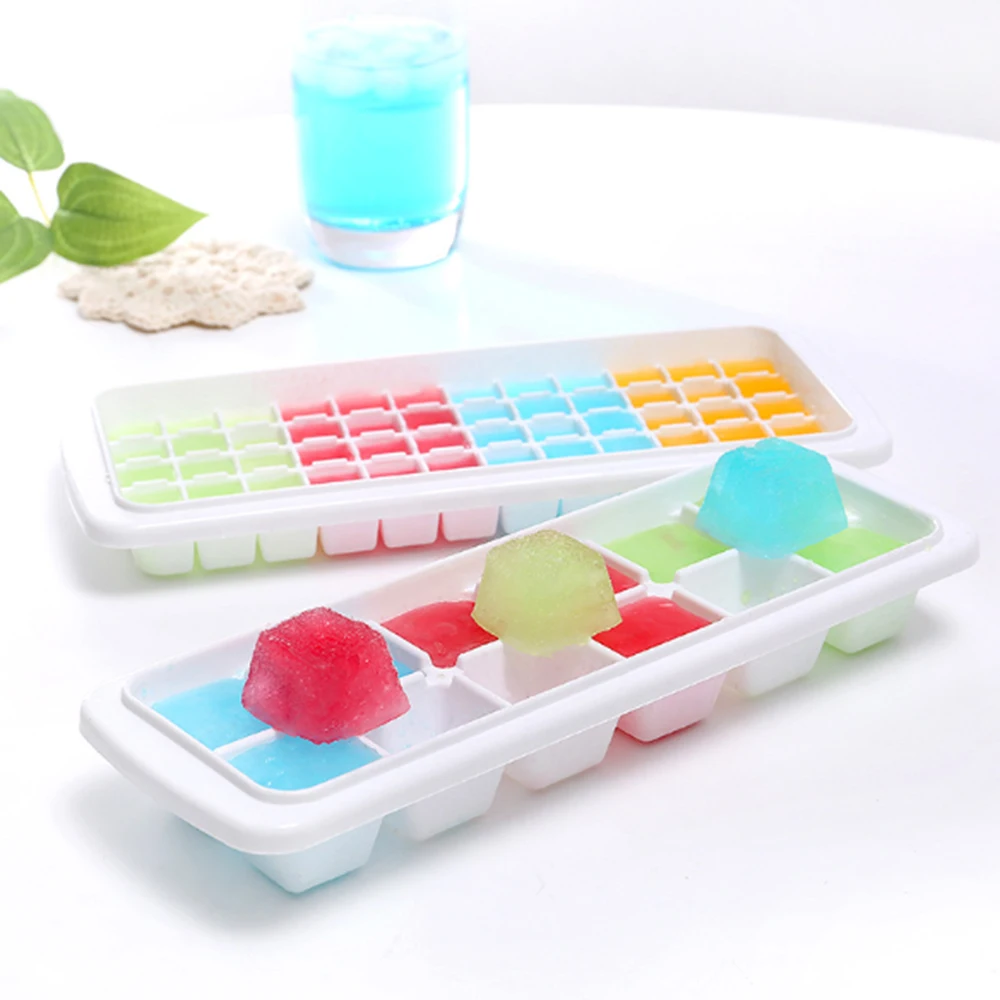 

12/48/60 Grids Ice Cube With Lid Eco-Friendly Cavity Tray Ice Cubes Small Fruits Mold Ice Maker for Ice Cube Making
