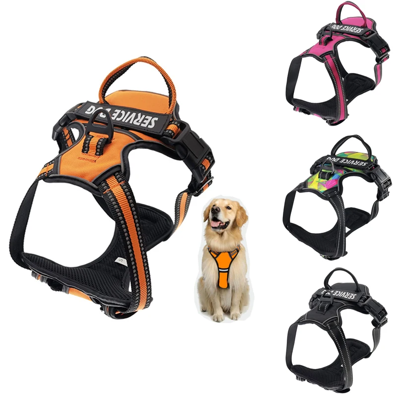 

New Reflective Dog Harness Leash Adjustable Mesh Pet Collar Chest Strap Leash Harnesses With Traction Rope Pet Accessories