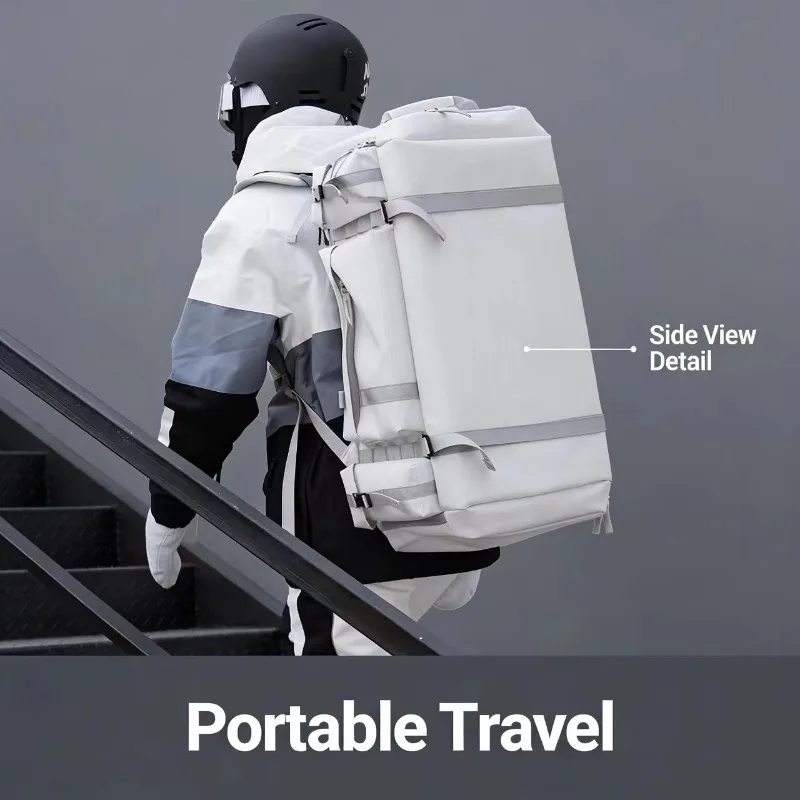 55-Liter Large-capacity Three-frame Ski Bag with Separate Storage Helmet and Snowshoe Storage Box Waterproof Ski Backpack