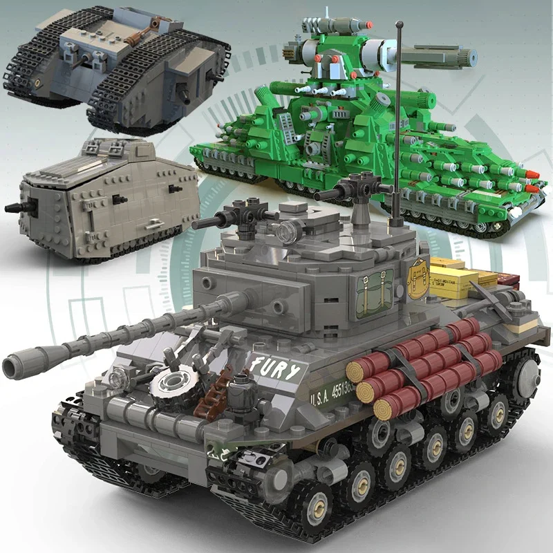 Main Battle Tank Building Block WW 2 Panzer Army Vehicle Weapons Model Brick Military Enthusiasts Gift Sets Kid Educational Toy