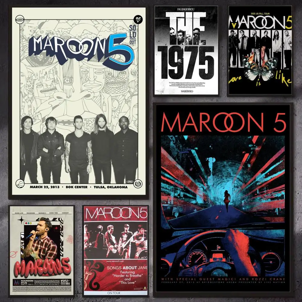 Band M-Maroon 5 Poster Wall Art Print, Aesthetic Room Decor, Modern Home Decor, Removable Print