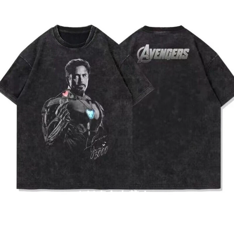 

Revenge T-shirt Marvel Alliance Iron Man Bixin Short sleeved T-shirt Men's Summer Loose American Retro Top Trendy