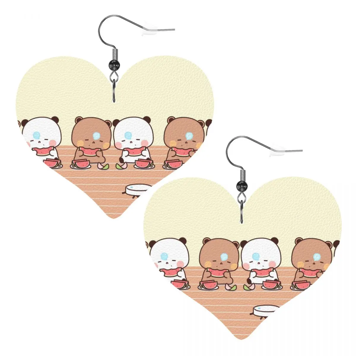 

Custom Funny Bubu And Dudu Leather Teardrop Earrings Fashion For Women Jewelry Accessories For Valentine's Day