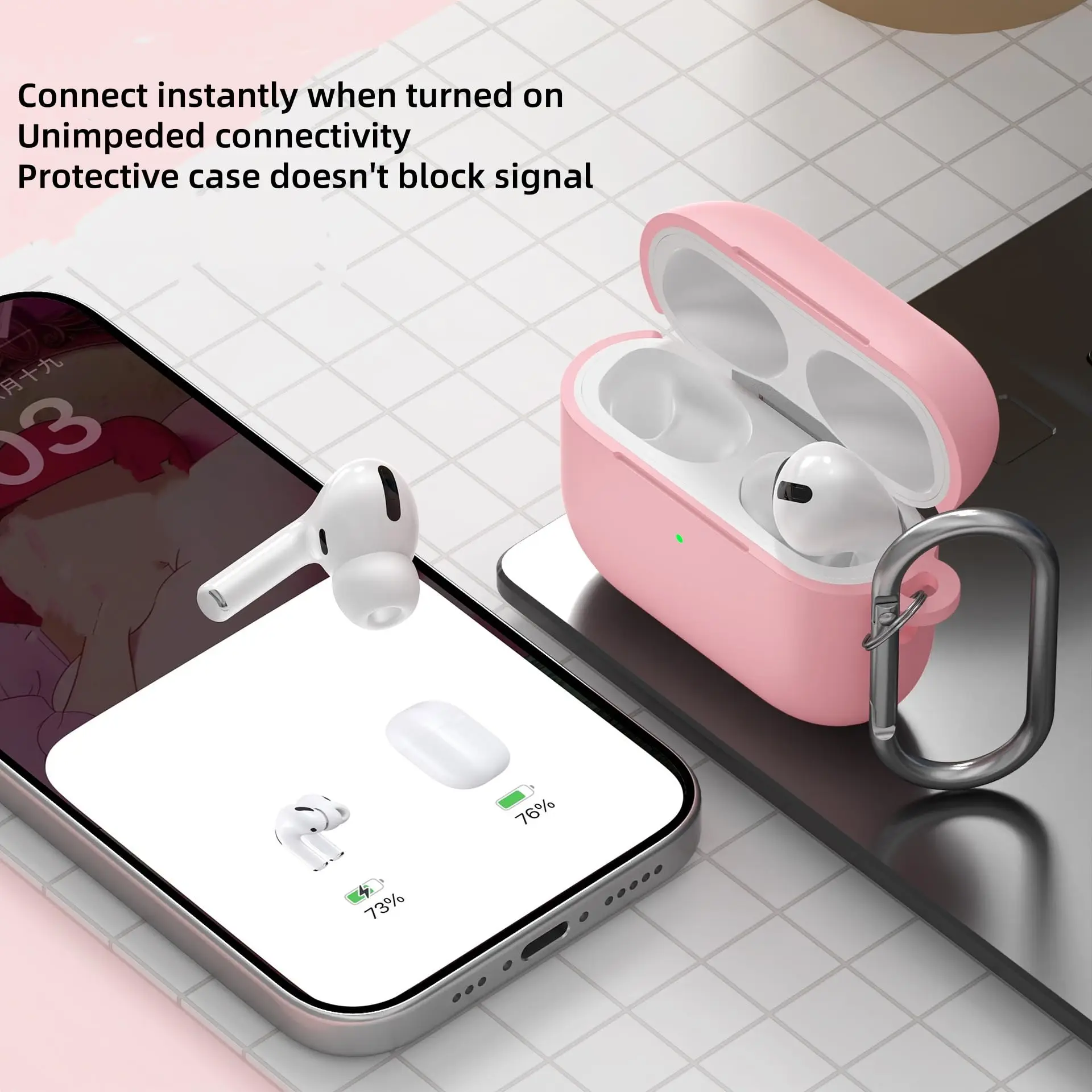 غطاء حافظة AirPods Pro 3 (2025) مع حافظة جلدية من السيليكون الناعم بسلسلة مفاتيح 【LED أمامي مرئي】 حماية كاملة لأجهزة AirPods Pro 3