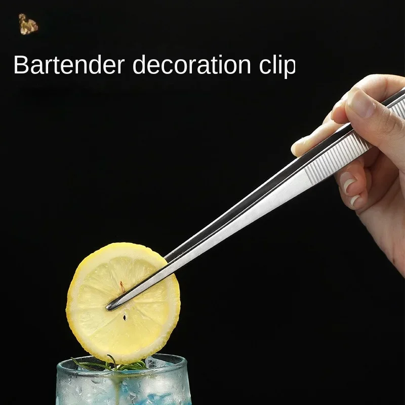 Bar Tools Cocktail Pliers Thickened Mint Leaf Tool Clip Bar Bartender Cocktail Decoration Clip Stainless Steel Long Pliers