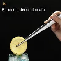 Bar Tools Cocktail Pliers Thickened Mint Leaf Tool Clip Bar Bartender Cocktail Decoration Clip Stainless Steel Long Pliers