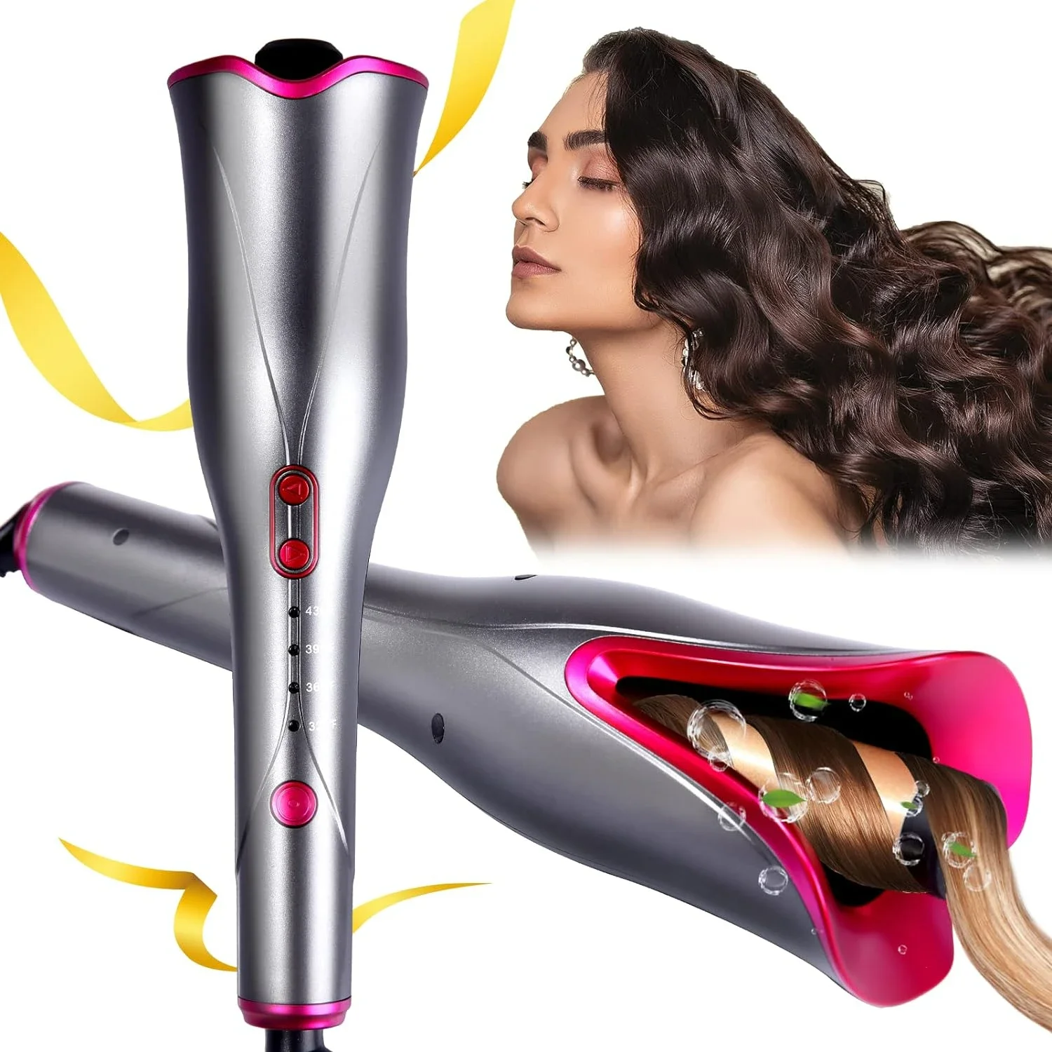 

Versatile Automatic Hair Curler with Large Rotating Barrel - Innovative Curling Iron with 4 Adjustable Temperatures & 3 Timer Se