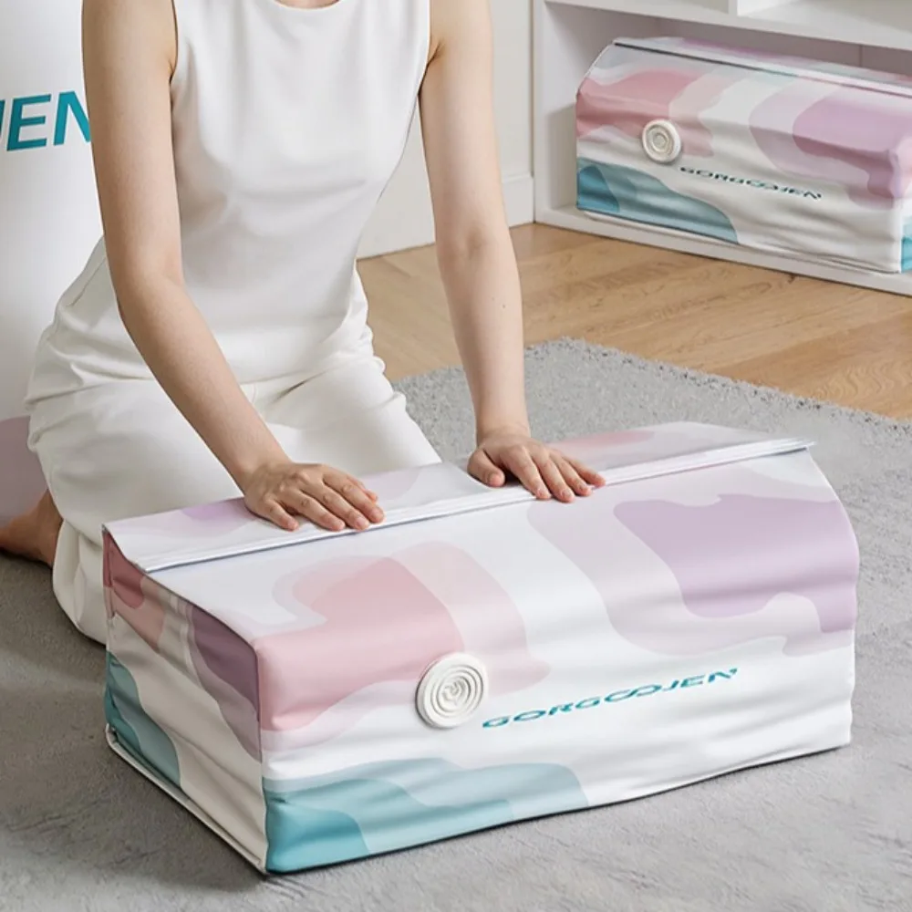 New Pump-Free Vacuum Storage Bags Plastic Reusable Clothes Storage Bags Space Saver Large Size Bed Sheets Organizer for Blankets