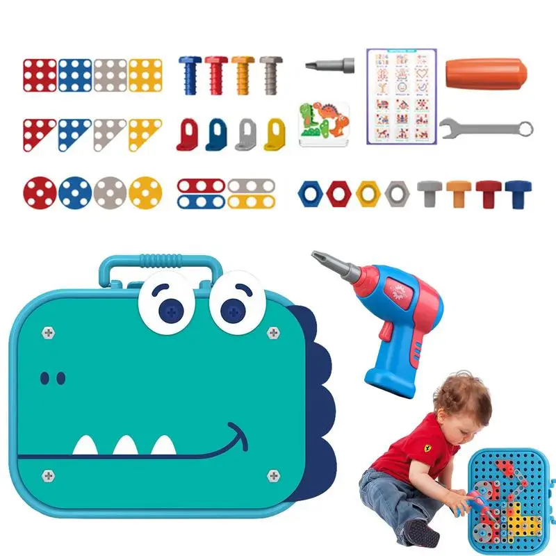 

Montessori Tool Box Drill Work Games Screwing Electric Disassembly Assembly Toys Boys Hands Drill Toolbox Kids Educational Toys