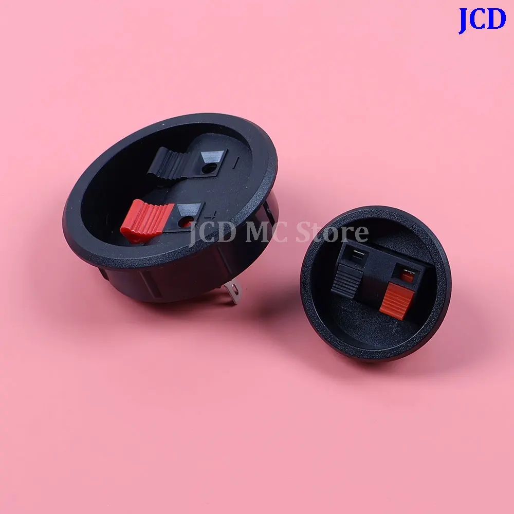 1-10PCS Speaker Terminal Board Plate Round 2 Way Spring Clip Binding Spring Post 2-Position Circular Terminal Connection