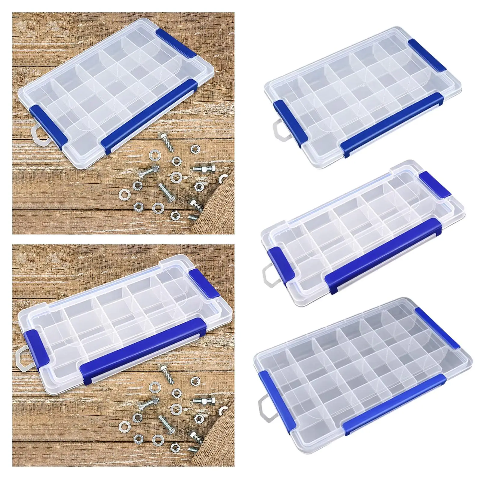 Clear Organizer Box Multipurpose Portable Container for Art DIY Screws Beads