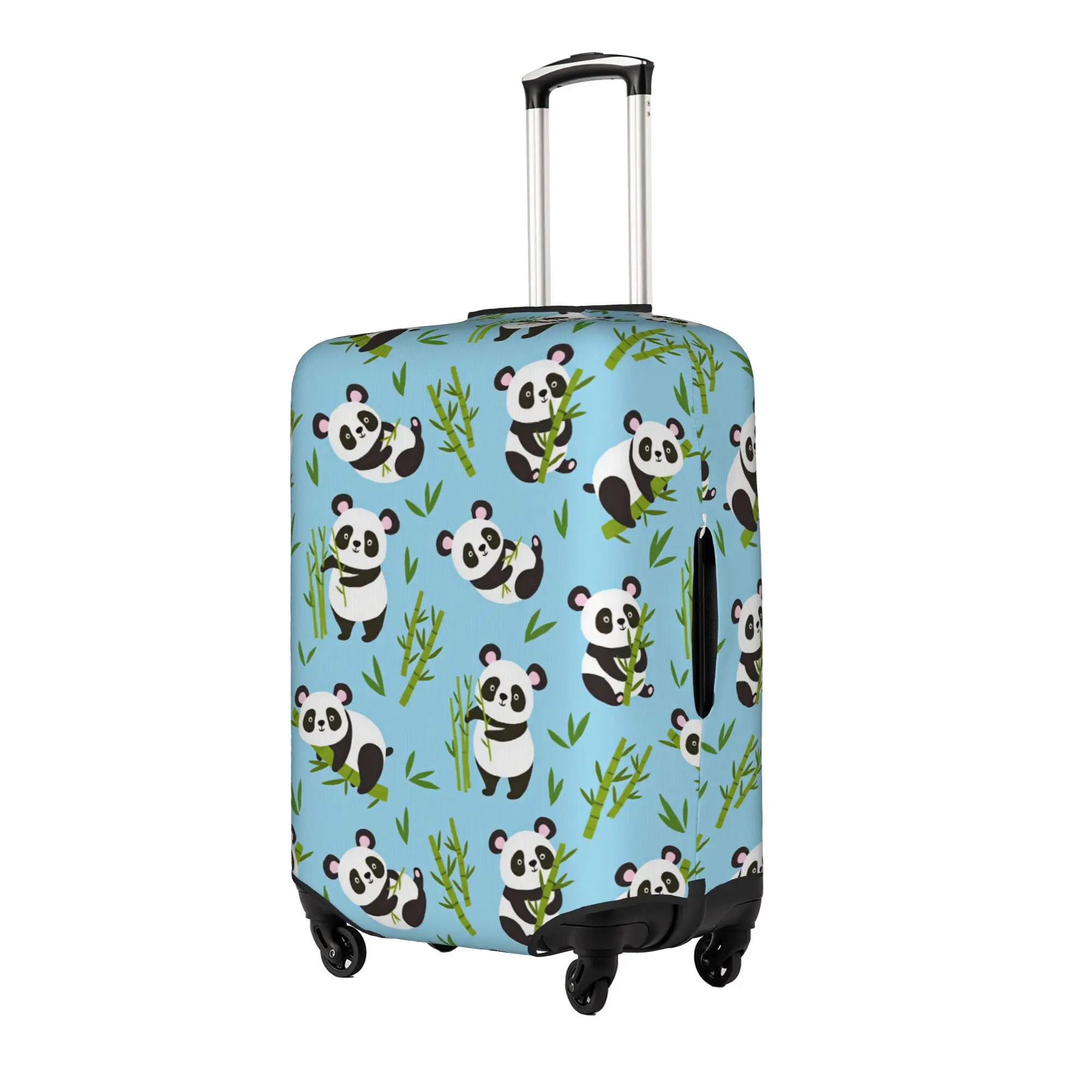 Cute Panda Bamboo Seamless Pattern Luggage Cover Elastic  Travel Suitcase Protective Covers Fits 18-32 Inch
