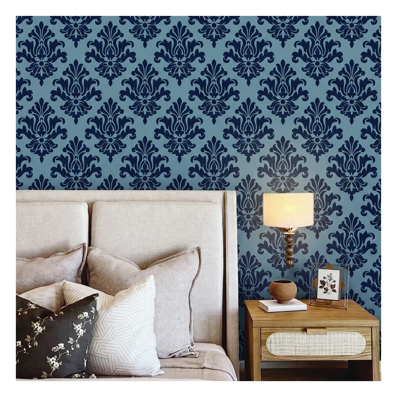 

large size Vintage Floral Edge DIY Damask stencils for walls Painting Decorative Reusable Template Home Decor