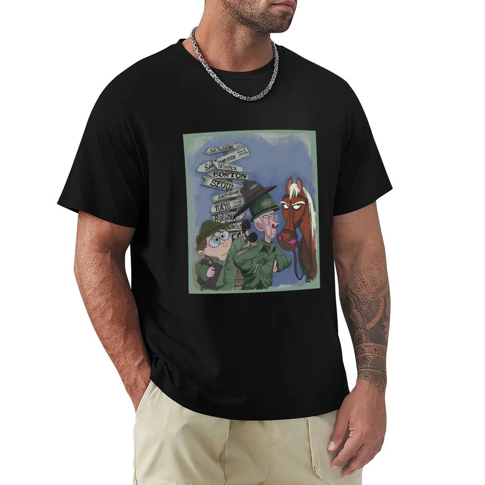 Colonel P and Radar T-Shirt Novelty Graphic Tee Shirt