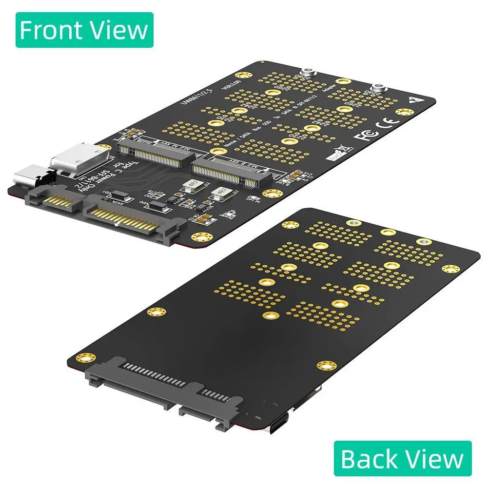 For 2-in-1 NVME M.2 SSD To SATA And SFF-8611 (8612) Adapter Card For M.2(NGFF) NVMe SSD/SATA To SFF-8611/8612 Adapter