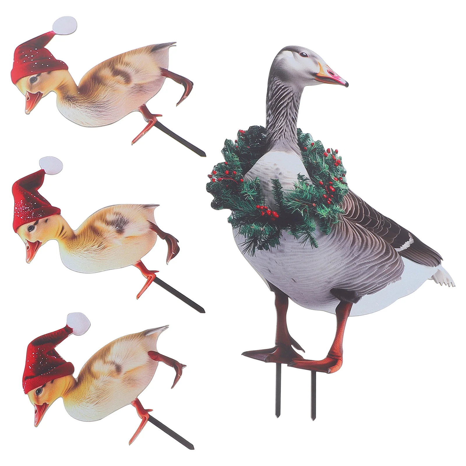 

4Pcs Metal Duck Garden Stakes Christmas Yard Sculpture Outdoor Decorative Ornament Duck Furniture Decoration Garden Ducks