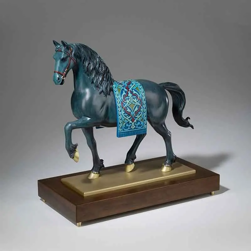 

Copper Crafts Ornaments Luxury Brass Horse Sculpture Home Living Room Office Desktop Decoration High End Handicraft Sculptures