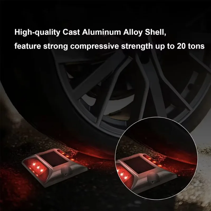 Solar Raised Pavement Marker High Brightness IP68 Waterproof Solar Powered Reflector Road Solar Blinker Light for Anti-diecast