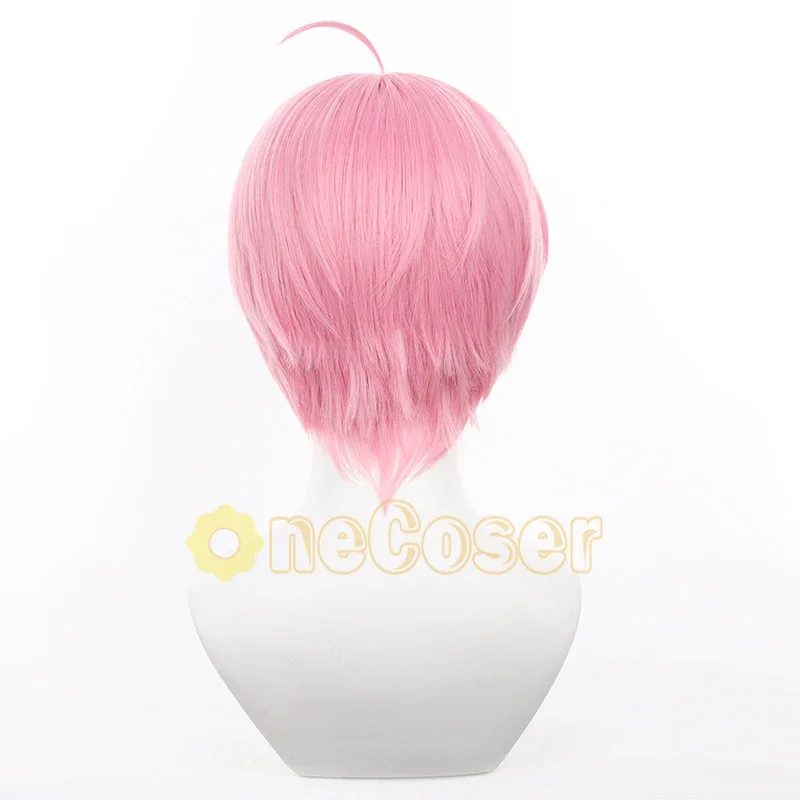 Li Tianchen Cosplay Wig Anime Link Click Pink Short Hair Li Tianxi Heat-resistant Fiber Hair Wig Cap Halloween Party Men