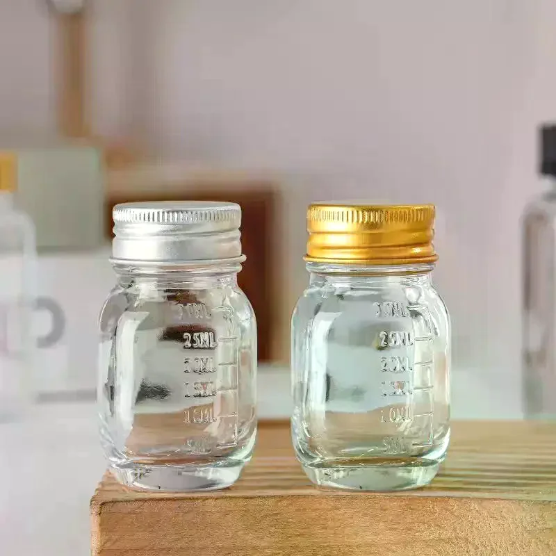 

1 шт., 30 мл, маленькая стеклянная бутылка с крышкой, бутылка для лекарств, герметичная бутылка для порошка, капсула, многоразовая стеклянная бутылка