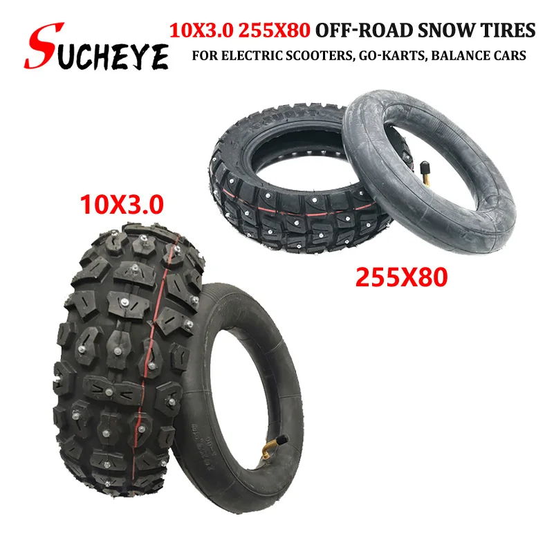 255X80 Tyre Winter Snow Tires for Electric Scooter Zero 10x Dualtron KuGoo M4 10 Inch 10x3.0 80/65-6Off Road Tire
