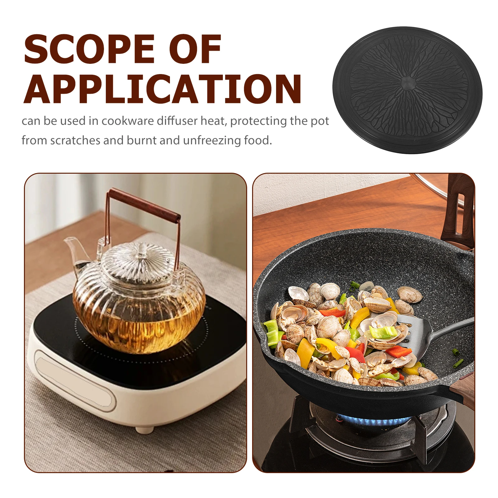 

Aluminum Heat Conduction Plate for Gas Stove Cooktop Black Transfer Kitchen Stove Diffuser Unfreezing Food Protecting Pot