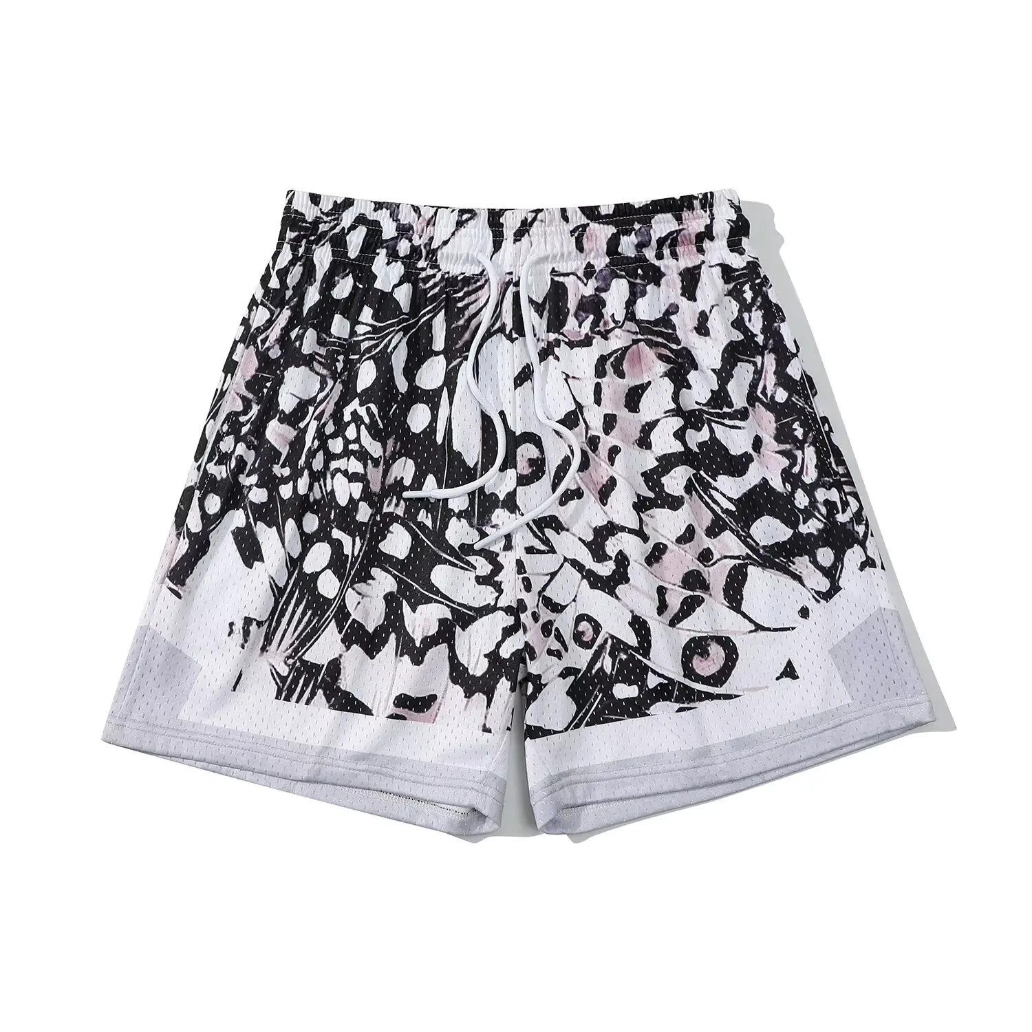 Men's Branch Pattern Casual Sports Pants Mesh Quick Dry Swimming Basketball Running Fitness Shorts Breath Summer fashion wear