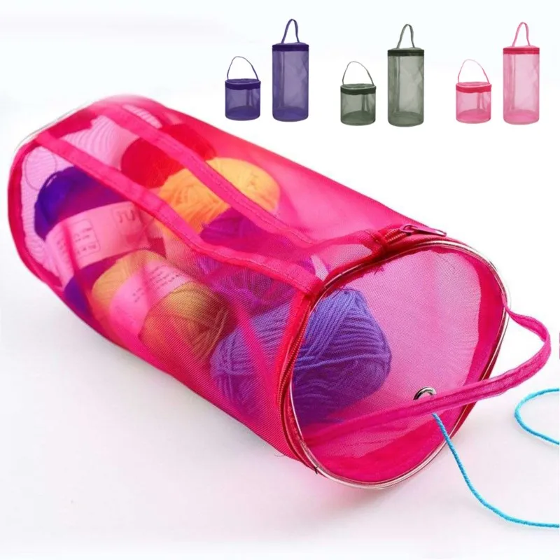 

Портативная сумка для хранения пряжи, сетчатая сумка для вязания, органайзер для пряжи, сумка-органайзер для вязания крючком, инструменты для плетения, аксессуары для шитья