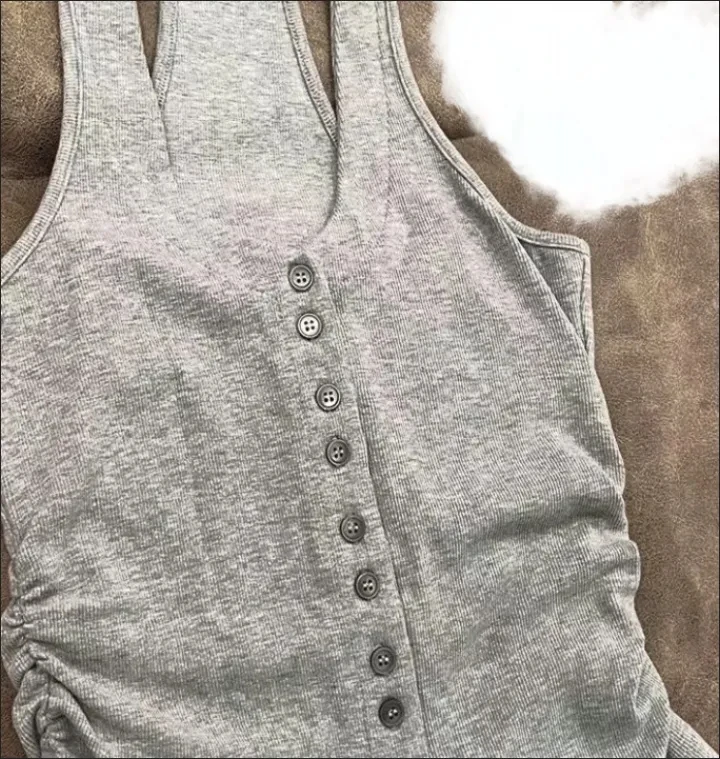 2025 Camiseta ajustada de un solo pecho para mujer, camisola plisada sin mangas con cuello cuadrado, chaleco Sexy de verano a la moda