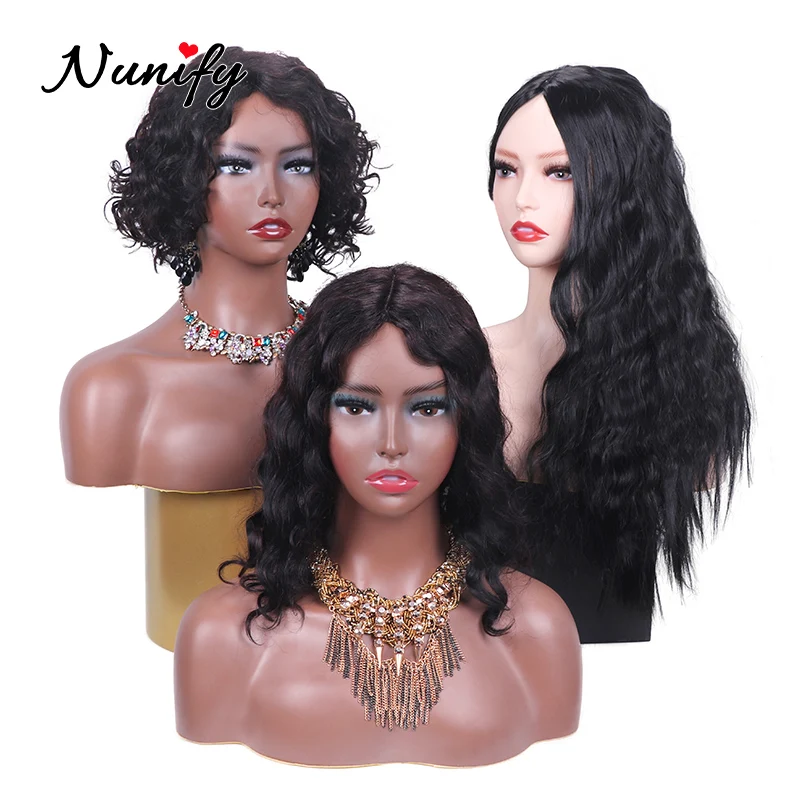 Tête de Mannequin Réaliste en PVC Souple avec Épaules, Support de Tête de Perruque, Buste de Pousse, Présentoir de Perruques en Mousse