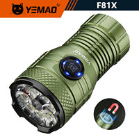 YEMAO F81X 2000LM 8-LED Magnetic Torch, XTE+RED IPX4 26350 USB-C Compact Light for Workshop，Outdoor, night cycling