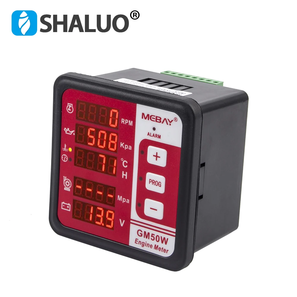 Mebay GM50W Water Pump Engine Digital Meter Gauge Multi Function Display Generator RPM Temperature Sensor Oil Pressure Sensor