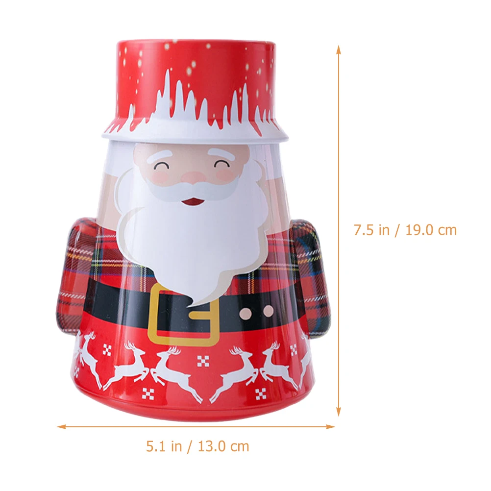 

Iron Candy Jar Christmas Tumbler Storage Container Gift Tin Cookie Box Sweet Treats Holder Decorative Tin Case for Candies
