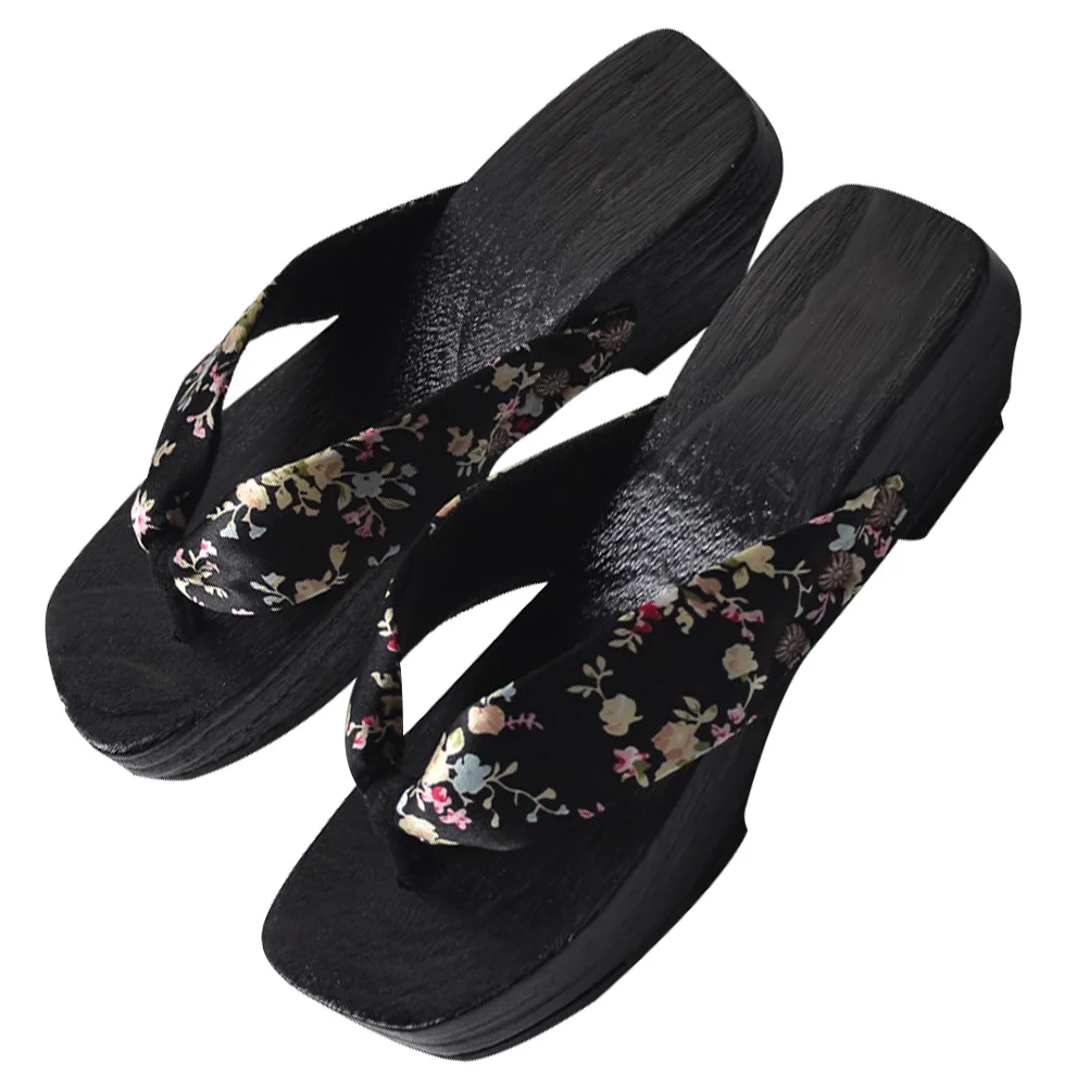Sandals Japanese Clogs Geta Wooden Shoes Kimono Flop Slippers Woman Summer Clog Flops Creative Beach Flat Heel Harajuku fashion