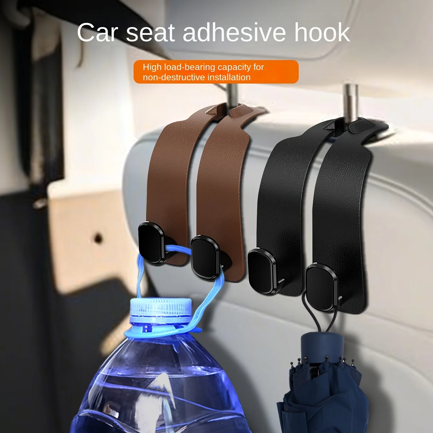1Pc Universal Car Suede Alloy Seat Hook Stowing Rear Seat Headrest Hook Storage Hanger Hanging Hooks Interior Car Accessories