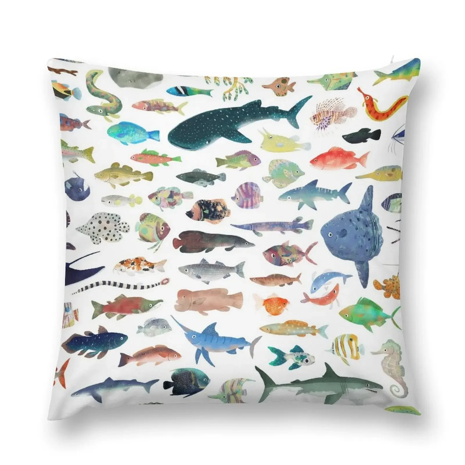 

One Hundred Fish Throw Pillow Sofa Pillow Cover christmas supplies pillow