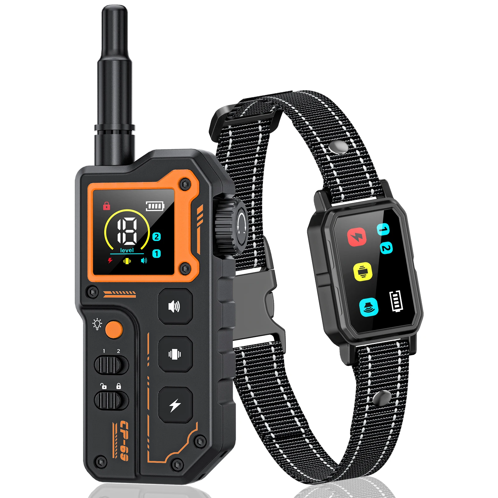 

3300Ft Electric Dog Training Collar Remote Control IP7 Waterproof Rechargeable Dog Bark Collar for All Size Dog Vibration Sound