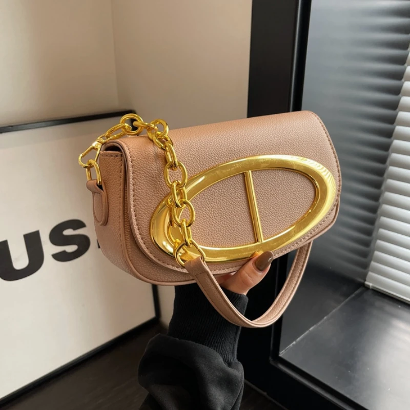 Women Saddle Bags Light Luxury Chain Crossbody Small Bag Designer Purses and Handbags Commute Travel Ladies Casual Shoulder Bags